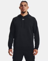 Under Armour UA RIVAL FLEECE HOODIE Bluza męska z kapturem. Czarne bluzy z kapturem męskie Under Armour, l, bez wzorów, z dzianiny, z kapturem. Za 259.00 zł.