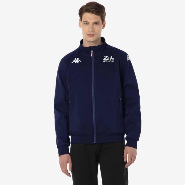 Bluza dresowa Kappa Ambachi 24H Le Mans. Niebieskie kurtki treningowe męskie Kappa, m, bez wzorów, z dresówki, bez kaptura, rowerowe. Za 505.00 zł.