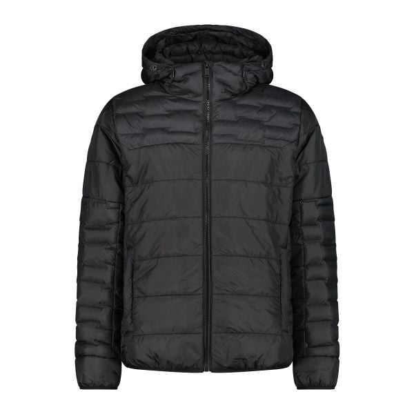 Kurtka puchowa z kapturem z poliestru CMP. Czarne kurtki męskie CMP, m, bez wzorów, z puchu, bez ramiączek, z kapturem. Za 649.00 zł.