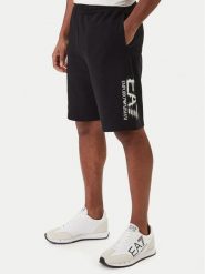 EA7 Emporio Armani Szorty sportowe 7M001329 AF17787 Czarny Regular Fit. Czarne szorty sportowe męskie EA7 Emporio Armani, bez wzorów, z bawełny, sportowe. Za 479.99 zł.