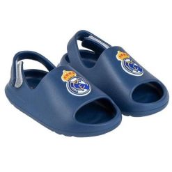 Real Madryt klapki sandały na rzep beach pool flip flops granatowe. Niebieskie klapki i japonki męskie Real Madrid, bez wzorów. Za 99.00 zł.