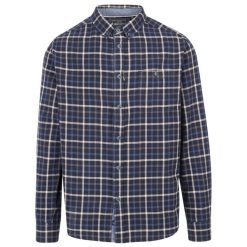 Trespass Withnell - Męska bawełniana koszula na co dzień w niebieską kratkę. Niebieskie koszule męskie Trespass, m, bez wzorów, z bawełny, bez kołnierzyka, bez ramiączek. Za 248.99 zł.