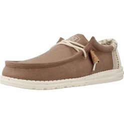 Buty HEY DUDE WALLY LINEN NATURAL Brązowy. Brązowe buty trekkingowe męskie SENZA MARCA, bez wzorów, z tkaniny, bez zapięcia, trekkingowe. Za 236.99 zł.