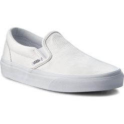 Tenisówki VANS - Classic Slip-On VN000XG8EW8 (Premium Leather) Trwht/Mo. Białe trampki męskie Vans, z gumy. W wyprzedaży za 179.00 zł.