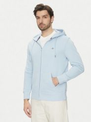 Gant Bluza Shield 2007059 Niebieski Regular Fit. Niebieskie bluzy rozpinane męskie Gant, m, bez wzorów, z bawełny, bez ramiączek, bez kaptura. Za 539.99 zł.