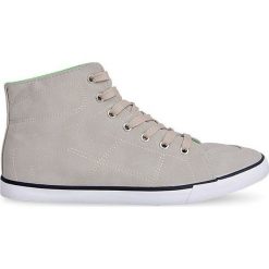 Brązowe Wysokie Trampki Casual 033 Beige. Brązowe trampki męskie ButyModne, bez wzorów, z materiału, casualowe, bez zapięcia. Za 68.00 zł.