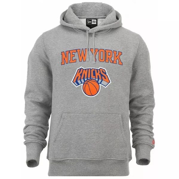 Bluza z kapturem New York Knicks NBA. Szare bluzy nierozpinane męskie New Era, bez wzorów, z kapturem. W wyprzedaży za 261.40 zł.