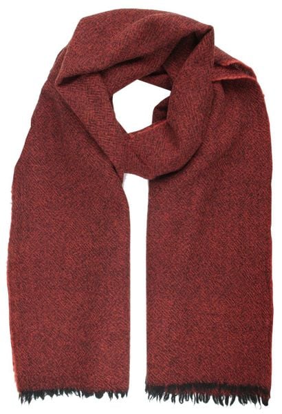 Wełniany Szal Męski - V. Fraas - Miedziany Melanż. Brązowe szaliki męskie V. Fraas, na zimę, bez wzorów, z materiału, eleganckie. Za 129.00 zł.