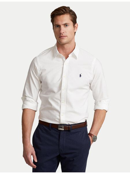 Polo Ralph Lauren Koszula Classics 710736557 Biały Slim Fit. Białe koszule męskie Polo Ralph Lauren, m, bez wzorów, z bawełny, bez kołnierzyka, bez ramiączek. Za 489.99 zł.