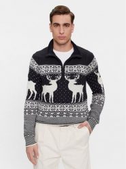 Brave Soul Sweter MK-248CRATCHITB Granatowy Regular Fit. Niebieskie kardigany męskie Brave Soul, m, bez wzorów, z syntetyku, bez ramiączek. Za 189.99 zł.