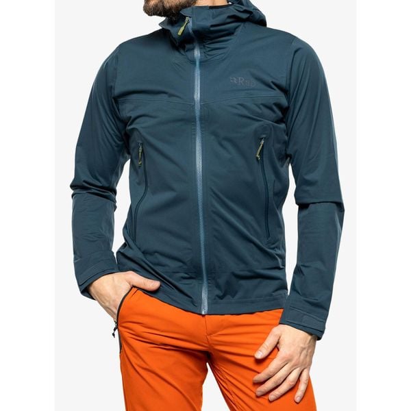 Kurtka z membraną męska Rab Kinetic 2.0 Jacket. Niebieskie kurtki męskie RAB, m, bez wzorów, sportowe, bez ramiączek, bez kaptura. Za 786.99 zł.