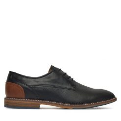 Półbuty Lanetti. Czarne eleganckie półbuty męskie Lanetti, wizytowe, bez obcasa, bez zapięcia. Za 139.99 zł.