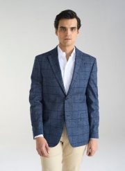 PAKO LORENTE – Granatowa marynarka męska w kratkę. Marynarki męskie Pako Lorente, m, bez wzorów, z bawełny. Za 499.99 zł.