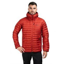Kurtka puchowa męska Rab Microlight Alpine Jacket z kapturem. Czerwone kurtki męskie RAB, m, bez wzorów, z puchu, sportowe, bez ramiączek, z kapturem. Za 1,099.99 zł.
