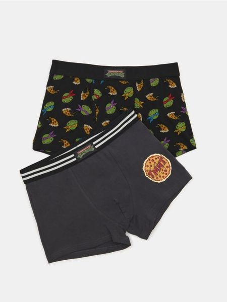Bokserki Classic Żółwie Ninja 2 pack - wielobarwny. Bokserki męskie Sinsay, l, bez wzorów, z gumy. Za 29.99 zł.