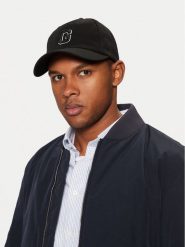 Guess Jeans Czapka z daszkiem M5RZ16 WF8V1 Czarny. Czarne czapki męskie Guess Jeans, z aplikacjami, z bawełny. Za 119.99 zł.