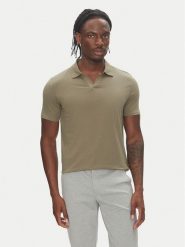 Lindbergh Polo 30-404036 Khaki Slim Fit. Brązowe koszulki polo męskie Lindbergh, l, bez wzorów, z bawełny, bez kołnierzyka, bez ramiączek. Za 129.99 zł.