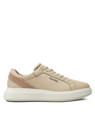Calvin Klein Sneakersy Low Top Lace Up W/ Stripe HM0HM01494 Beżowy. Brązowe buty sportowe na co dzień męskie Calvin Klein, m, bez wzorów, ze skóry, bez ramiączek, bez kaptura. Za 399.99 zł.