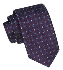 Krawat Męski, Klasyczny - ALTIES - Wzór Geometryczny. Czerwone krawaty i muchy męskie Alties, bez wzorów, z tkaniny, eleganckie. Za 49.00 zł.
