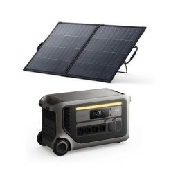 Zestaw stacja zasilania Anker SOLIX F3000 z bifacjalny panelem solarnym 200 W. Szare powerbanki Anker. W wyprzedaży za 10,472.63 zł.