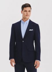 PAKO LORENTE - Granatowa marynarka męska z wełny. Marynarki męskie Pako Lorente, m, bez wzorów, z wełny. Za 599.99 zł.