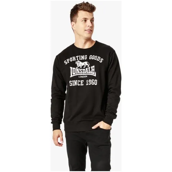 Lonsdale Bluza Bengate , czarny, rozmiar L. Czarne bluzy nierozpinane męskie Lonsdale, l, z aplikacjami, z bawełny, klasyczne, bez ramiączek, bez kaptura. W wyprzedaży za 99.99 zł.