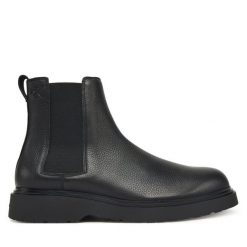 Sztyblety Calvin Klein. Czarne sztyblety męskie Calvin Klein, bez obcasa, bez zapięcia. Za 589.99 zł.