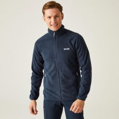 Polar turystyczny męski Hadfield. Niebieskie bluzy z polaru męskie Regatta, m, bez wzorów, z polaru, sportowe, bez ramiączek, bez kaptura. Za 109.99 zł.