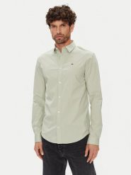 Tommy Jeans Koszula Original DM0DM04405 Zielony Slim Fit. Zielone koszule męskie Tommy Jeans, m, bez wzorów, z bawełny, bez kołnierzyka, bez ramiączek. Za 219.99 zł.