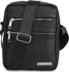 Beltimore Męska torba skórzana przez ramię czarna Beltimore premium raportówka G22. Czarne torby męskie na ramię Beltimore, bez wzorów, przez ramię. Za 139.99 zł.