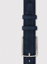 PAKO LORENTE - Zamszowy pasek męski w kolorze granatowym. Niebieskie paski męskie Pako Lorente, bez wzorów, z zamszu. Za 149.99 zł.