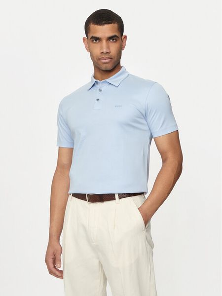 Boss Polo Palosh 30 50471335 Błękitny Slim Fit. Niebieskie koszulki polo męskie Boss, m, bez wzorów, z bawełny, bez kołnierzyka, bez ramiączek. Za 249.99 zł.