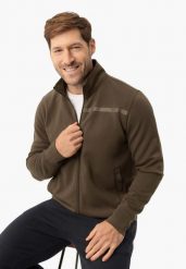 Bluza ze stójką B-LUNOS. Brązowe bluzy bez kaptura męskie Volcano, m, bez wzorów, z bawełny, eleganckie, bez ramiączek, bez kaptura. Za 189.99 zł.