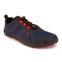 Buty berefoot męskie Xero Shes Aqua X Sport. Niebieskie buty trekkingowe męskie XERO SHOES, bez wzorów, sportowe, bez obcasa, bez zapięcia. Za 359.99 zł.