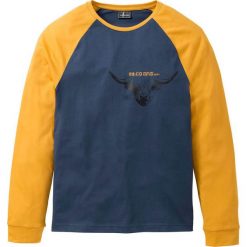 Shirt z długim rękawem Slim Fit bonprix niebiesko-żółty. Koszulki męskie z długim rękawem marki bonprix. Za 44.99 zł.