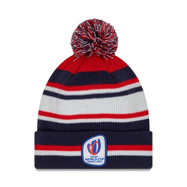 Czapka Mistrzostwa Świata w Rugby 2023 w paski. Białe czapki męskie New Era, bez wzorów. Za 160.50 zł.