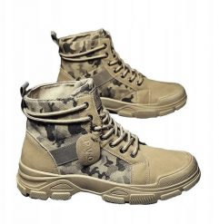 Buty TREKKINGOWE TAKTYCZNE WOJSKOWE MILITARNE Wodoodporne TRAPERY Moro R42. Buty zimowe męskie ITIMPORT, bez wzorów, militarne, bez obcasa, bez zapięcia. Za 242.05 zł.