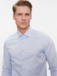 Calvin Klein Koszula K10K108426 Niebieski Slim Fit. Niebieskie koszule męskie Calvin Klein, m, bez wzorów, z bawełny, bez kołnierzyka, bez ramiączek. Za 239.99 zł.