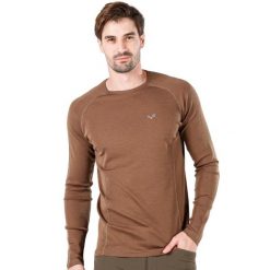 Remus - męska koszulka termoaktywna 100% merino (195 g/m²). Brązowe bielizna termoaktywna męska WOOLONA, m, bez wzorów, z wełny, bez ramiączek. W wyprzedaży za 306.00 zł.