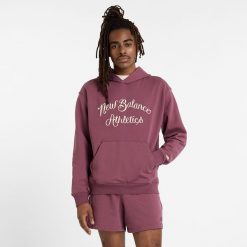 Bluza męska New Balance MT51935FDP – fioletowa. Fioletowe bluzy nierozpinane męskie New Balance, l, z aplikacjami, z bawełny, klasyczne, bez ramiączek, z kapturem. Za 269.99 zł.