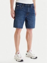 Guess Jeans Szorty jeansowe M6GD37 D5M5U Niebieski Relaxed Fit. Niebieskie szorty męskie Guess Jeans, z aplikacjami, z bawełny. Za 299.99 zł.