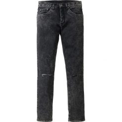 Dżinsy ze stretchem Skinny Fit Straight bonprix czarny "stone used". Czarne jeansy męskie bonprix, bez wzorów, z jeansu. Za 54.99 zł.