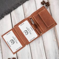 Paolo Peruzzi Portfel męski skórzany mały koniakowy klasyczny AY-09-CG. Portfele męskie Paolo Peruzzi, bez wzorów. Za 92.16 zł.