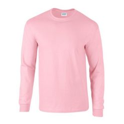 Ultra Bawełniana Koszulka Z Długim Rękawem Unisex Dla Dorosłych. Czerwone koszulki męskie z długim rękawem GILDAN, l, bez wzorów, z bawełny, sportowe, bez kołnierzyka, bez ramiączek. Za 60.99 zł.