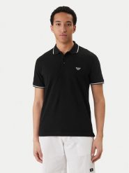 Emporio Armani Polo EM001380 AF20424 UC001 Czarny Regular Fit. Czarne koszulki polo męskie Emporio Armani, l, bez wzorów, z bawełny, bez kołnierzyka, bez ramiączek. Za 439.99 zł.
