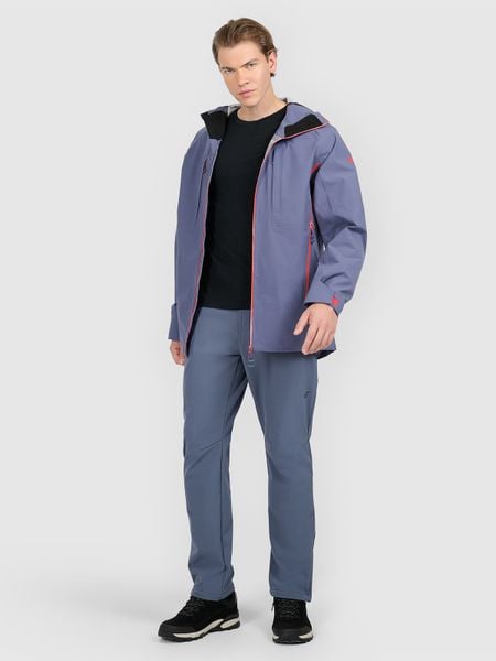 4F Spodnie trekkingowe membrana 5000 męskie - granatowe 3XL. Niebieskie długie spodnie sportowe męskie 4f, bez wzorów, ze skóry. Za 299.99 zł.