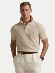 Polo Ralph Lauren Polo 710938137011 Beżowy Slim Fit. Brązowe koszulki polo męskie Polo Ralph Lauren, m, bez wzorów, z bawełny, bez kołnierzyka, bez ramiączek. Za 609.99 zł.
