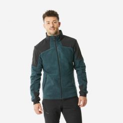 Polar turystyczny męski Quechua MH500 mountain. Czarne bluzy z polaru męskie QUECHUA, m, bez wzorów, z materiału, sportowe, bez ramiączek, bez kaptura. Za 219.99 zł.