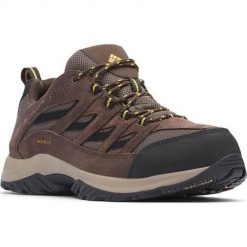 Buty trekkingowe męskie Columbia Crestwood Waterproof. Brązowe buty zimowe męskie Columbia, bez wzorów, z gumy, sportowe, bez obcasa, bez zapięcia. Za 503.00 zł.