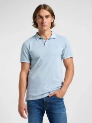 MESKA KOSZULKA POLO LEE GARMENT DYE POLO CONCRETE GRAY 112363859. Szare koszulki polo męskie Lee, xl, bez wzorów, bez kołnierzyka, bez ramiączek. Za 99.99 zł.